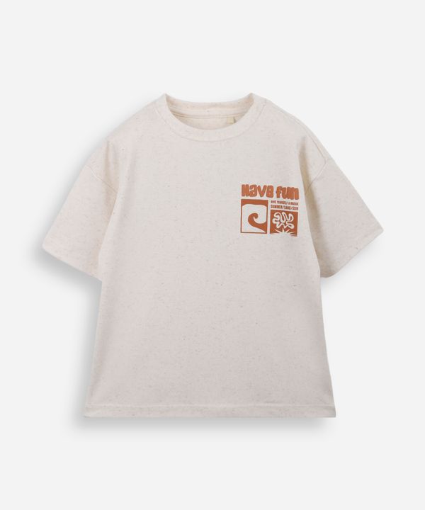 camiseta infantil com linho estampada bege 10