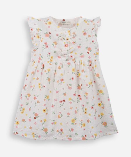 vestido infantil de algodão com laços floral colorido 2 vestido infantil de algodão com laços floral colorido 2