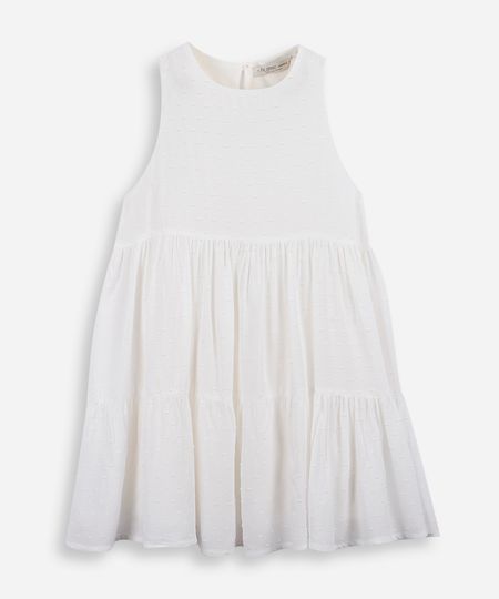 vestido infantil de viscose com recortes texturizado off white 6 vestido infantil de viscose com recortes texturizado off white 6
