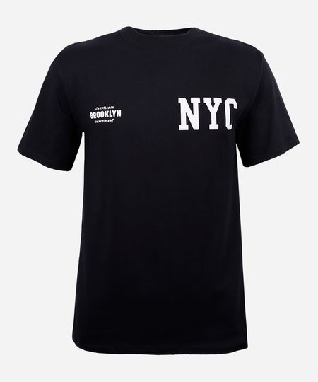 camiseta juvenil de algodão estampada preta 16 camiseta juvenil de algodão estampada preta 16