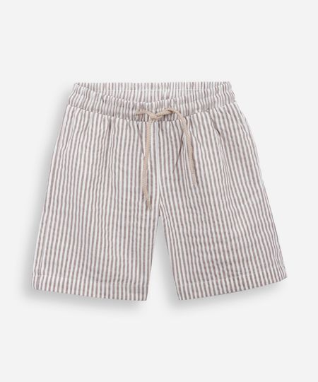 bermuda infantil com algodão texturizada listrada bege 6 bermuda infantil com algodão texturizada listrada bege 6