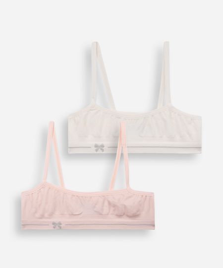 kit de 2 sutiãs infantis de poliamida delrio colorido M kit de 2 sutiãs infantis de poliamida delrio colorido M