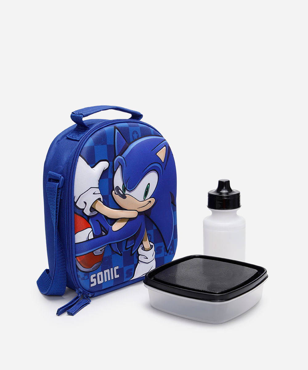 lancheira infantil sonic azul