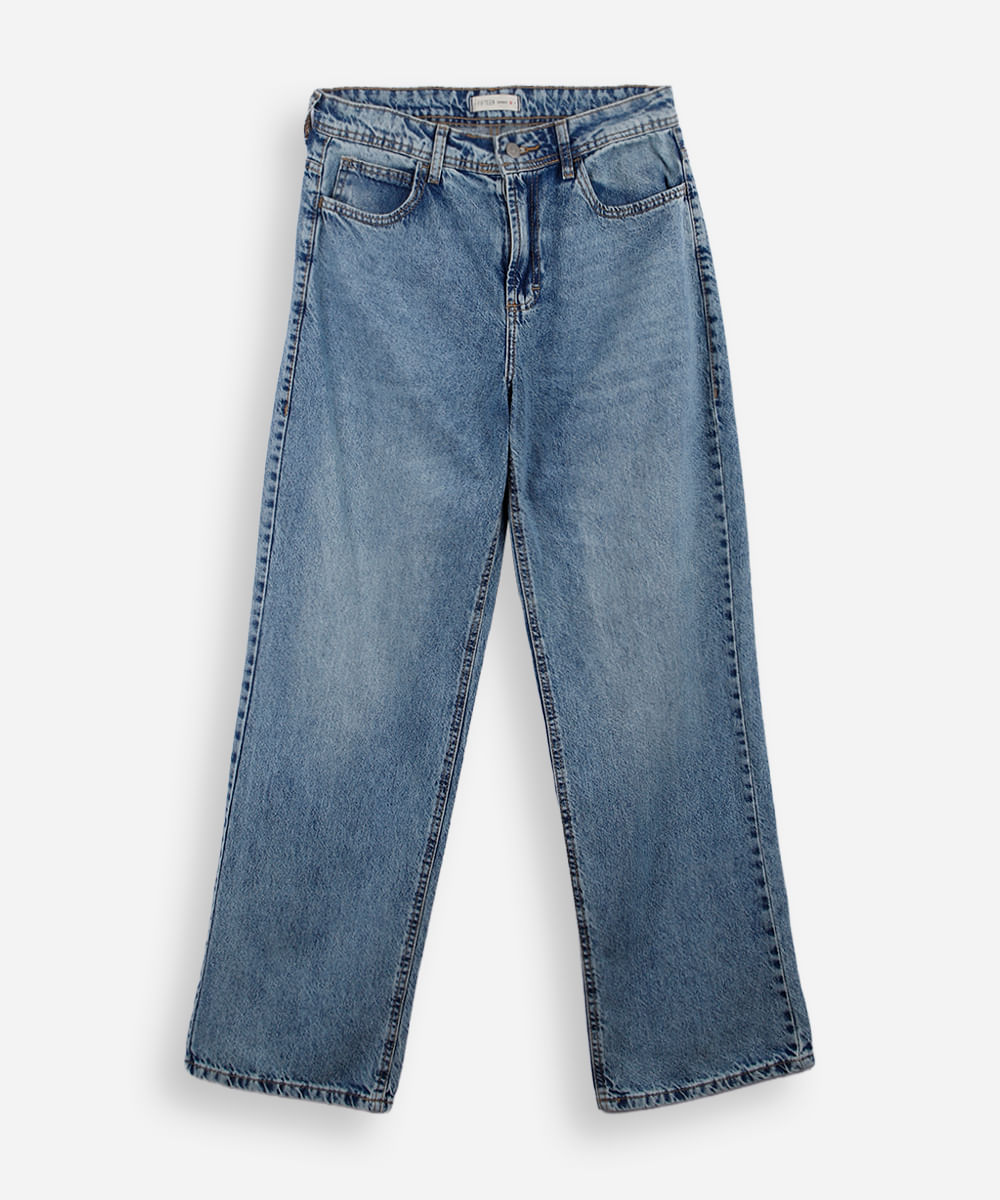 calça baggy juvenil jeans azul