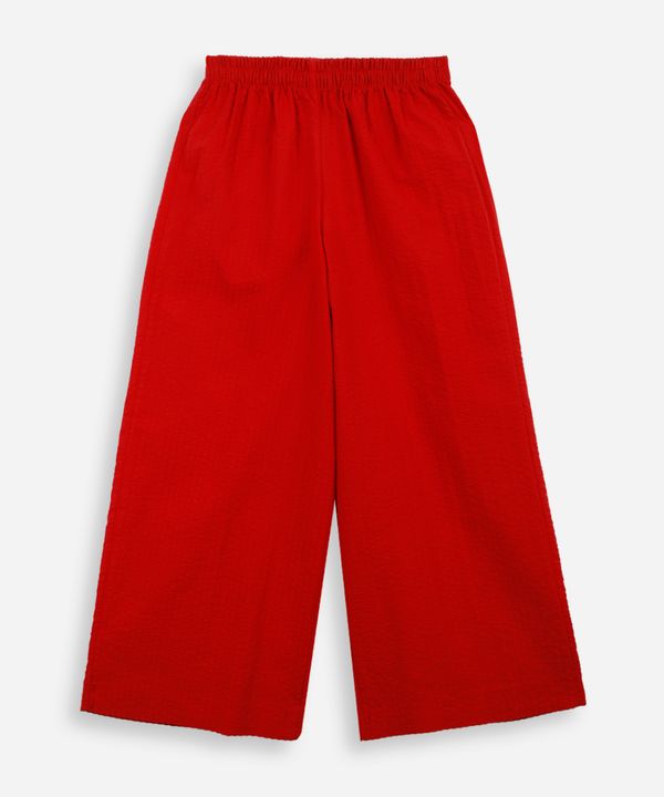 calça pijama infantil de algodão texturizada vermelha 4