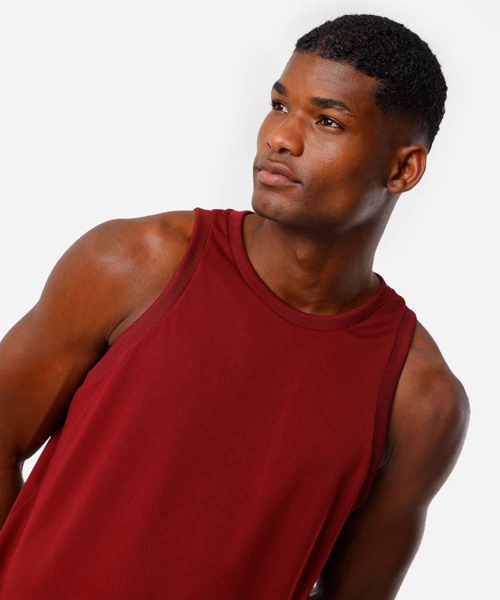 regata masculina esportiva ace texturizada vinho