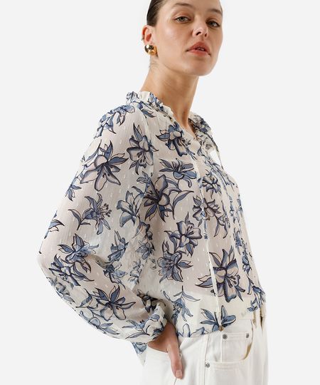 bata feminina texturizada floral colorida PP bata feminina texturizada floral colorida PP