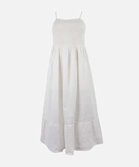vestido midi juvenil de algodão com recorte texturizado off white 12 vestido midi juvenil de algodão com recorte texturizado off white 12