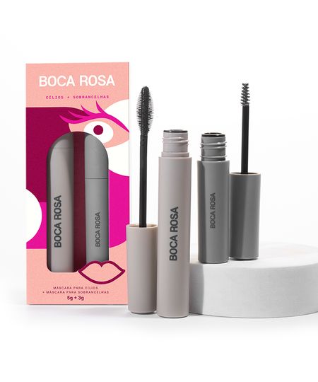 kit boca rosa máscara de cílios efeito volume e máscara para sobrancelha UNICO kit boca rosa máscara de cílios efeito volume e máscara para sobrancelha UNICO