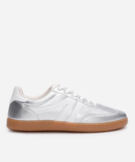 tênis bossa com recortes ace metalizado prateado 35 tênis bossa com recortes ace metalizado prateado 35