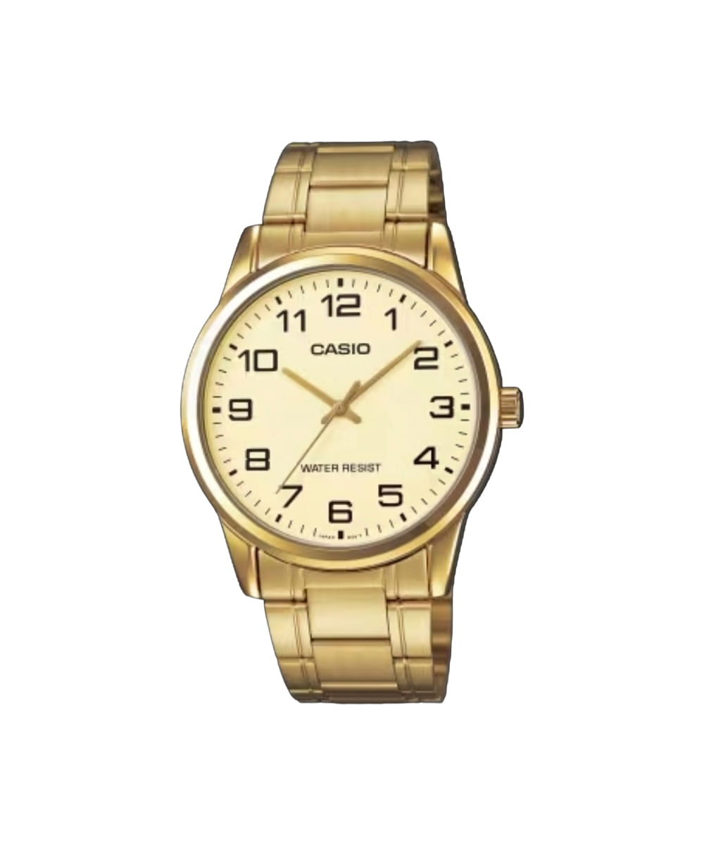 relógio feminino casio analógico ltp v001g 9budf dourado