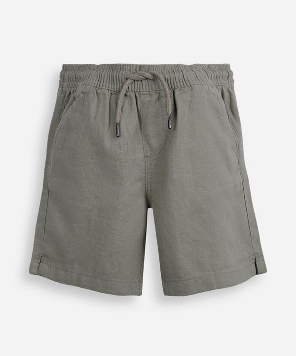 bermuda infantil de linho cós elástico verde 6