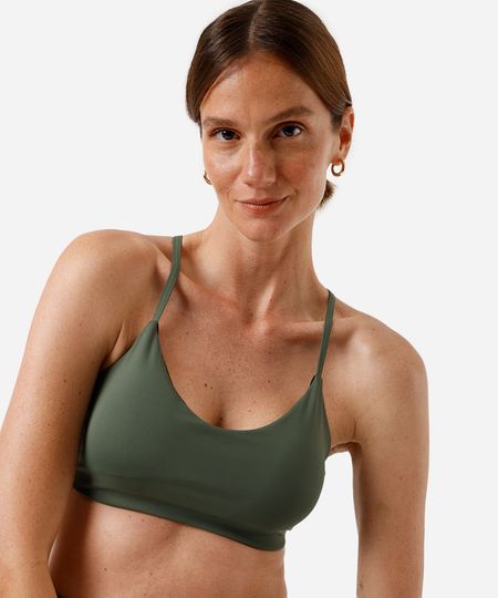 top alça fina feminino de poliamida esportivo ace verde P