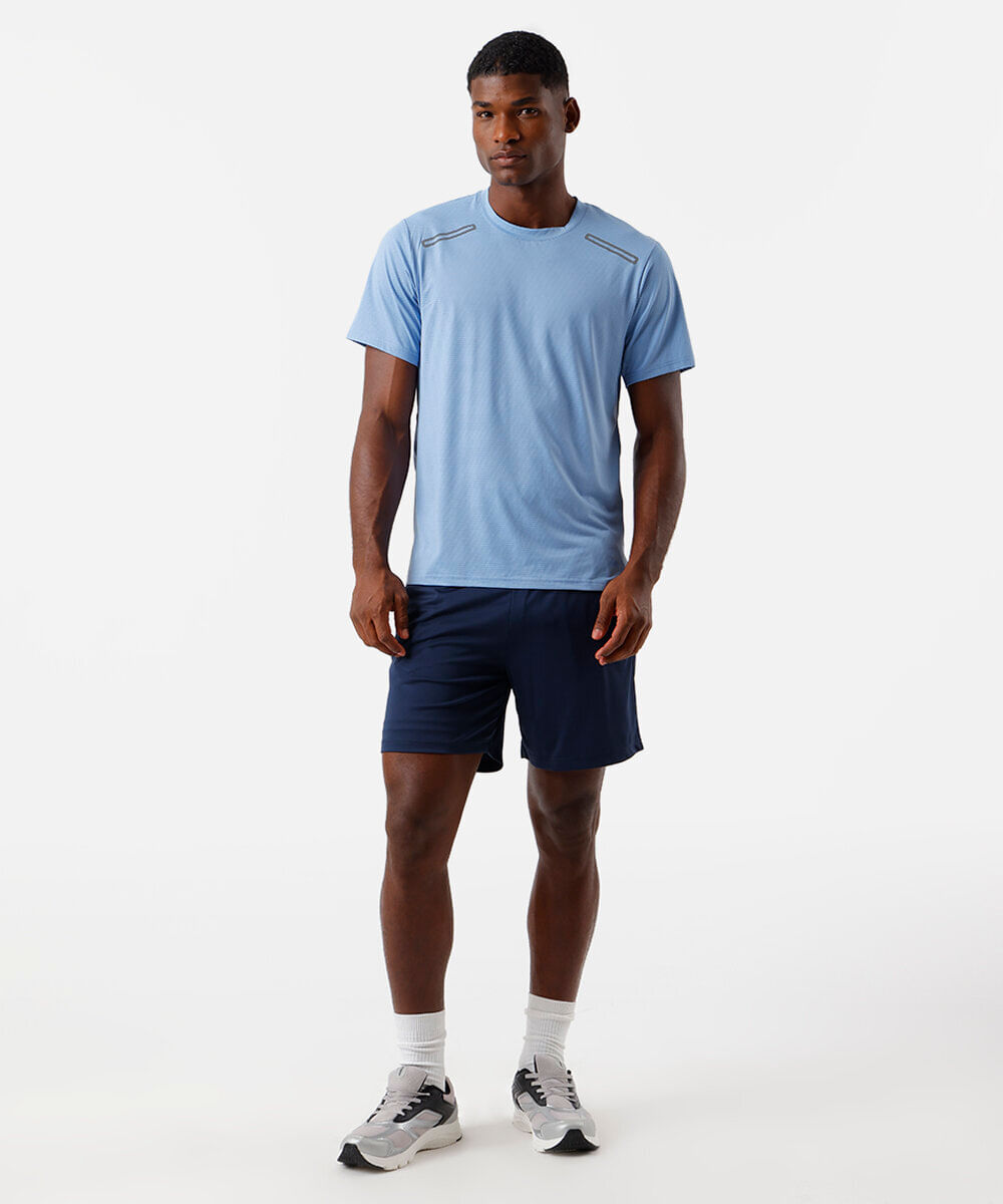short masculino esportivo ace com bermuda interna azul