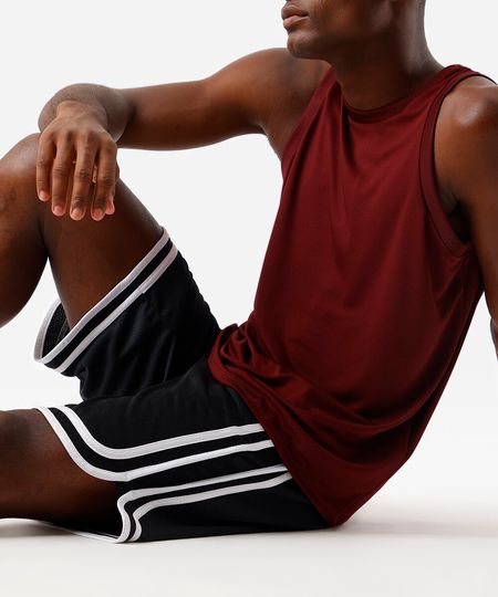 bermuda masculina basquete esportiva ace com listras preta G