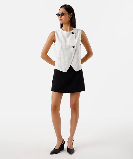 short saia de alfaiataria feminino cintura alta preto 40 short saia de alfaiataria feminino cintura alta preto 40