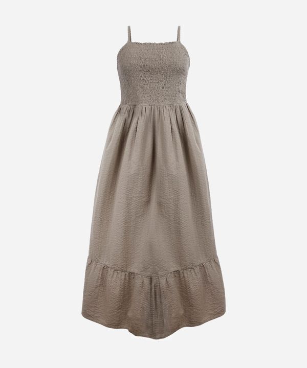 vestido midi juvenil de algodão com recorte texturizado verde 16