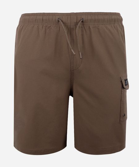 bermuda juvenil  com bolso cargo marrom 16