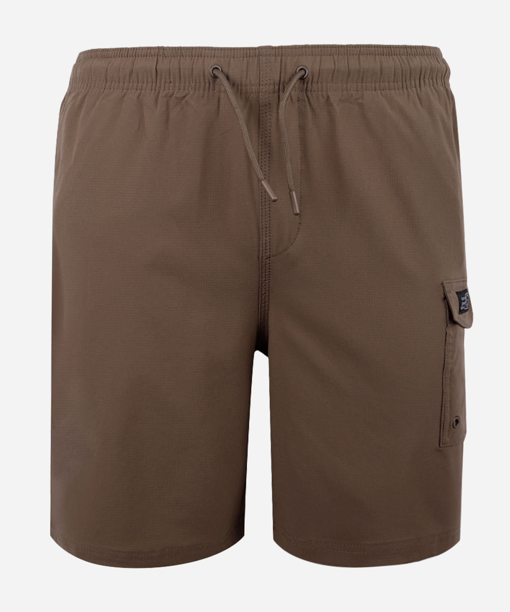 bermuda juvenil com bolso cargo marrom