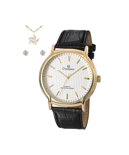 kit relógio feminino champion analógico ch22831w dourado UNICO kit relógio feminino champion analógico ch22831w dourado UNICO