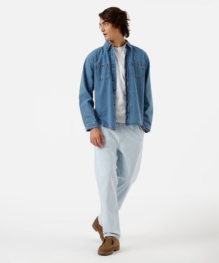 calça jogger masculina jeans azul 46 calça jogger masculina jeans azul 46