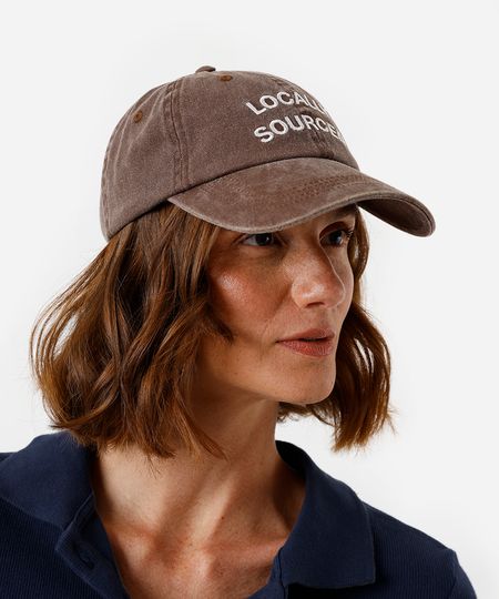 boné aba curva de sarja bordado estonado  marrom UNICO boné aba curva de sarja bordado estonado  marrom UNICO