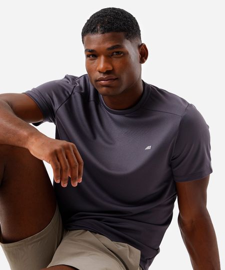 camiseta masculina esportiva ace com recorte cinza G