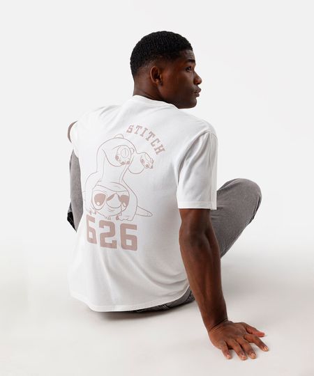 camiseta masculina de algodão stitch off white PP