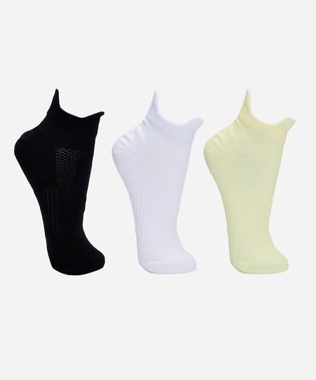 kit de 3 meias cano curto de poliamida colorido 34-39 kit de 3 meias cano curto de poliamida colorido 34-39