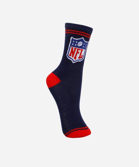 meia infantil cano alto nfl azul marinho 30-33
