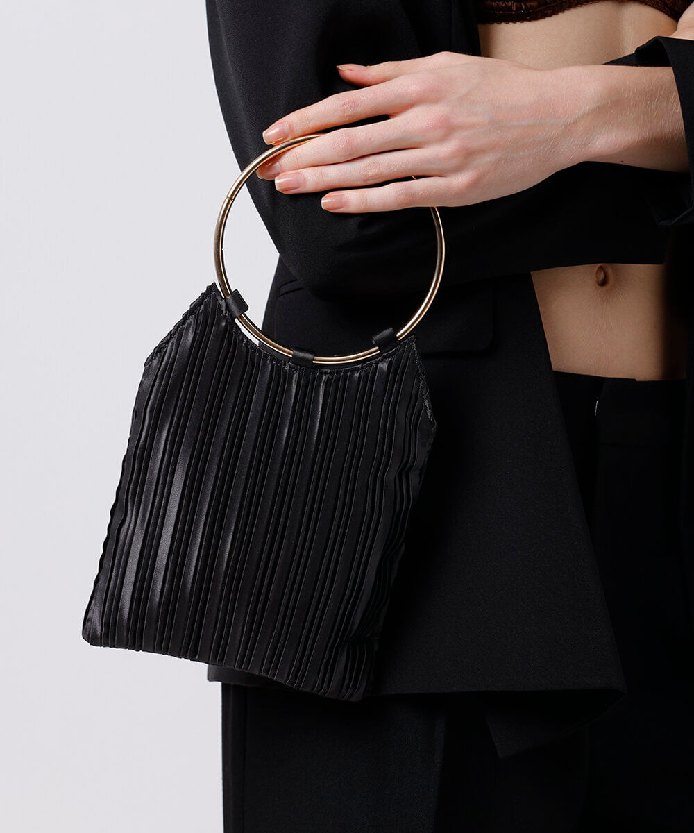 bolsa clutch plissada mindset preta