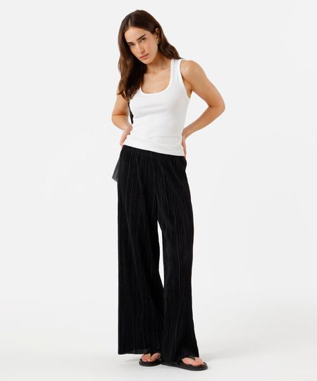 calça pantalona feminina plissada preto PP calça pantalona feminina plissada preto PP