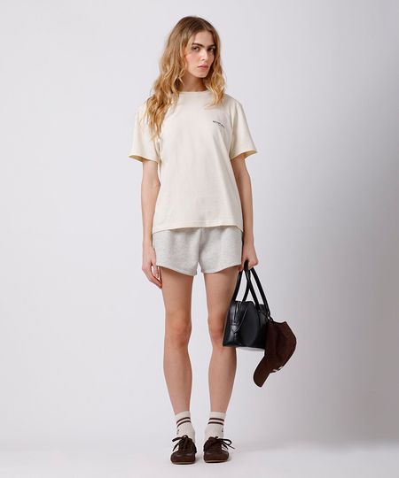 short feminino de moletom mindset sport cinza PP