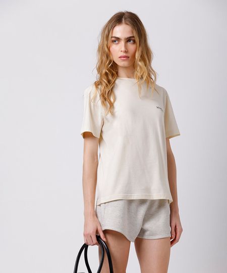 camiseta feminina de algodão mindset sport bege P