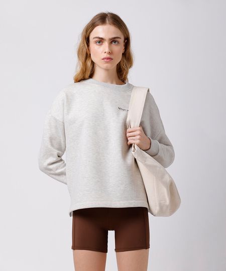 blusão feminino de moletom mindset sport cinza P