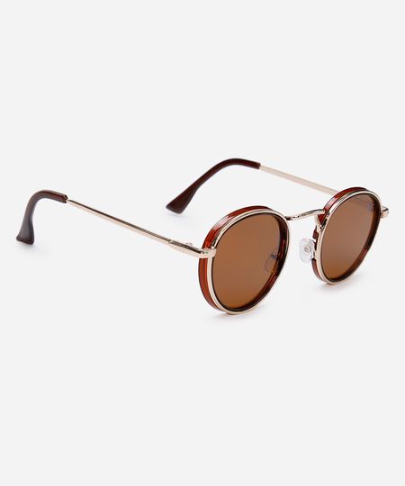 óculos de sol redondo triton unissex dourado UNICO óculos de sol redondo triton unissex dourado UNICO