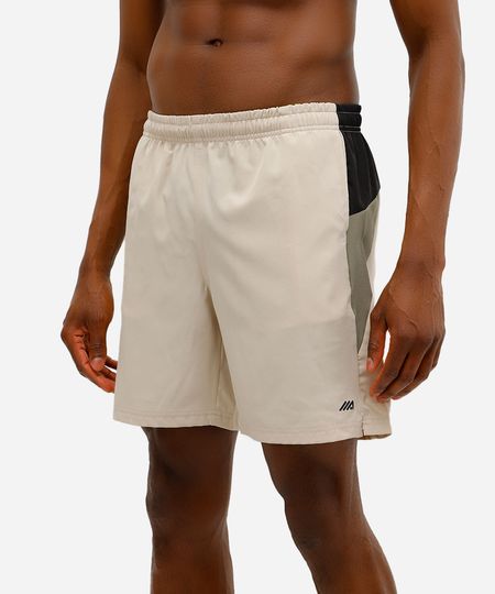 short masculino com bolsos e cordão bege P