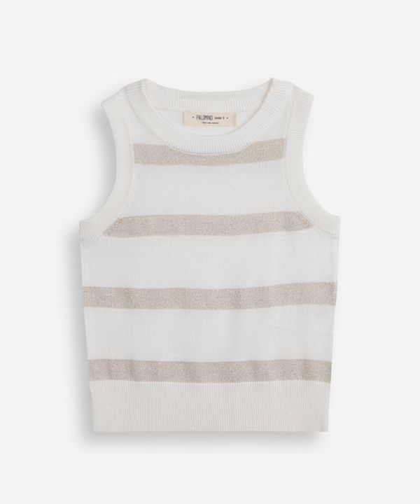 regata infantil de tricot com lurex listrada off white 4
