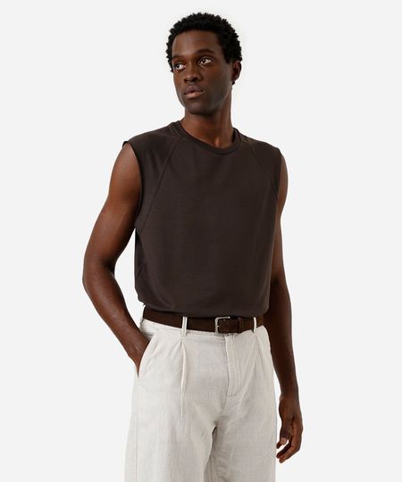 regata machão raglan marrom M