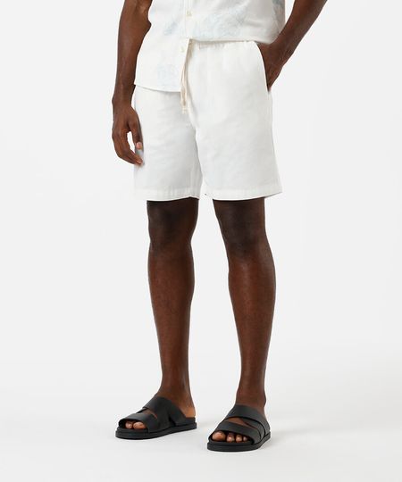 bermuda jogger masculina de sarja off white M bermuda jogger masculina de sarja off white M