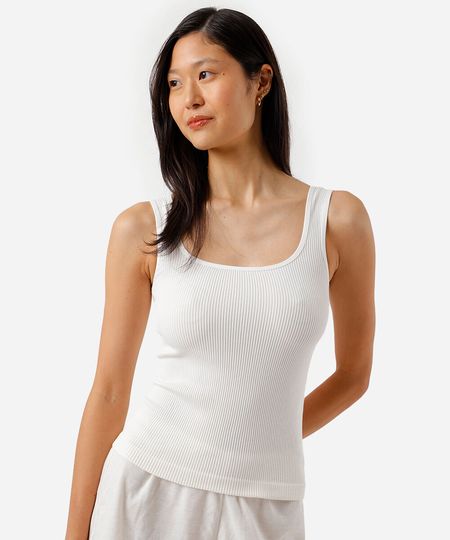 regata de pijama feminina avulsa canelada off white M regata de pijama feminina avulsa canelada off white M