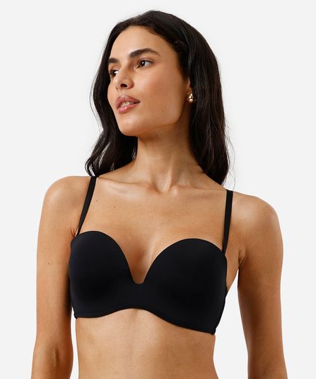 sutiã meia taça feminino com alças removíveis preto 42 sutiã meia taça feminino com alças removíveis preto 42