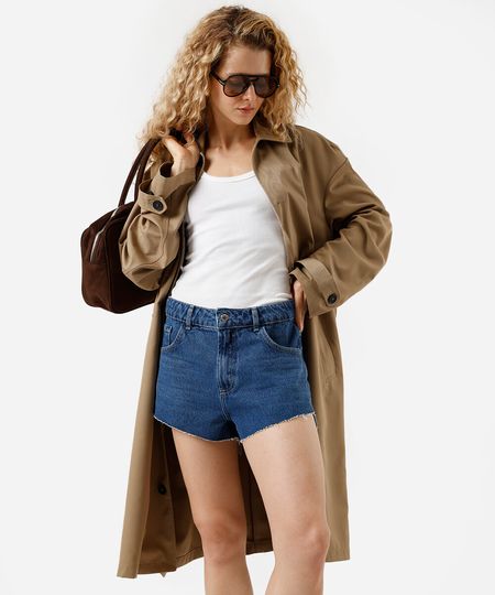 short feminino jeans com barra a fio azul 38 short feminino jeans com barra a fio azul 38