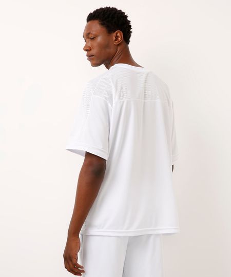 camiseta oversized com recorte esportiva ace branco P
