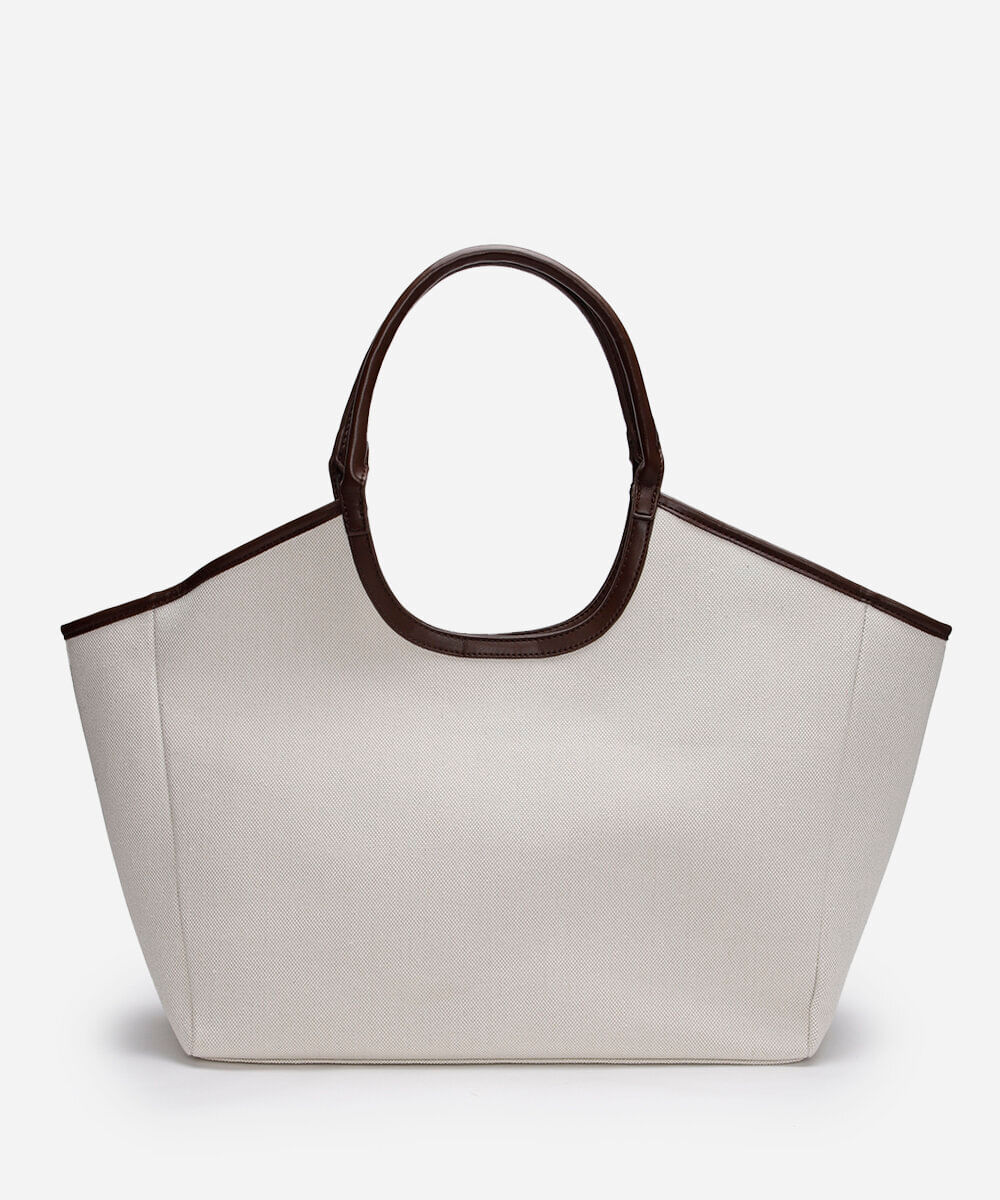 bolsa shopper bege