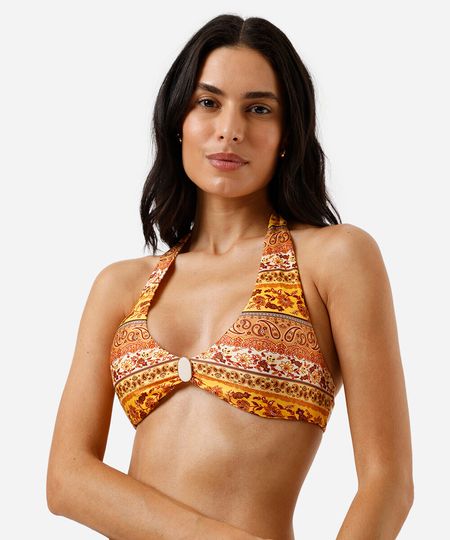 biquíni top triângulo feminino paisley colorido GG biquíni top triângulo feminino paisley colorido GG