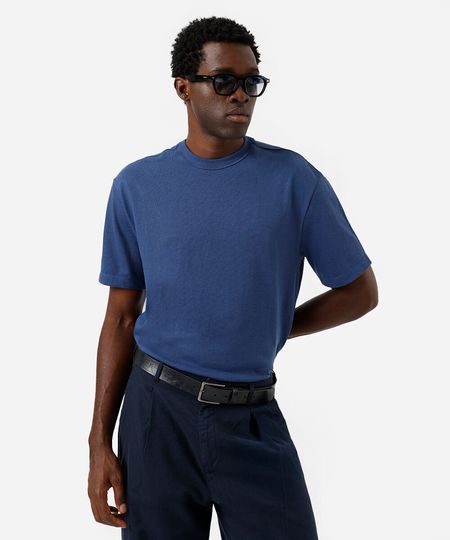 camiseta relaxed masculina de algodão coolmax azul M camiseta relaxed masculina de algodão coolmax azul M