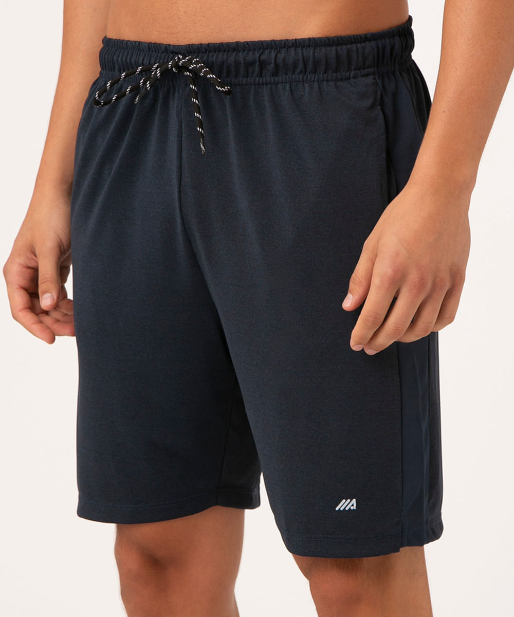bermuda faixa lateral esportiva ace azul marinho