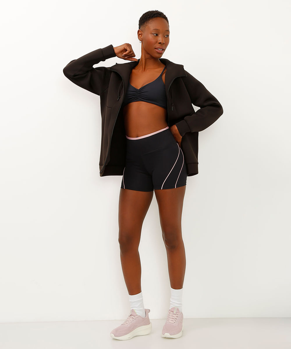 top decote coração alça fina esportiva ace preto