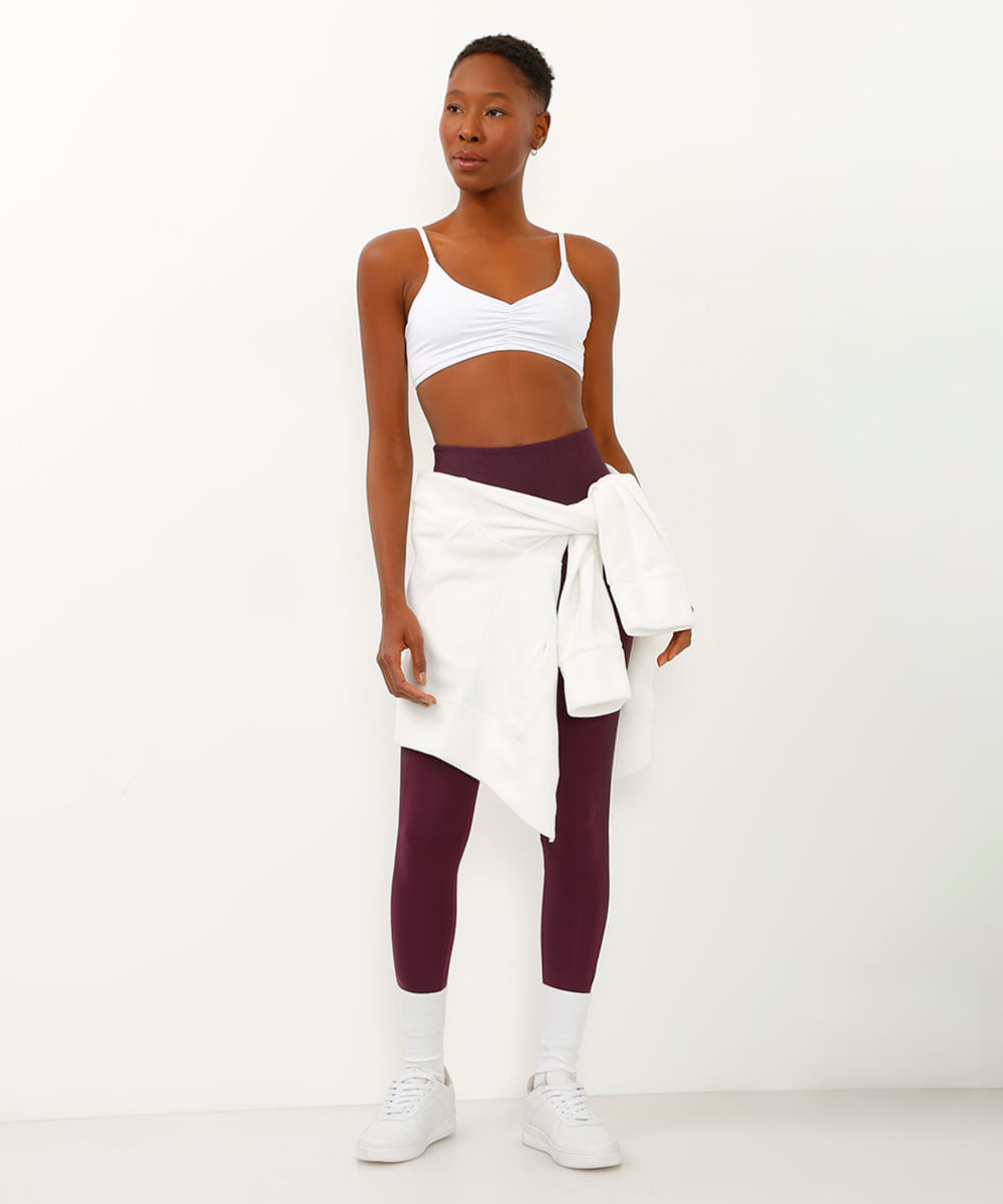 top decote coração alça fina esportiva ace branco